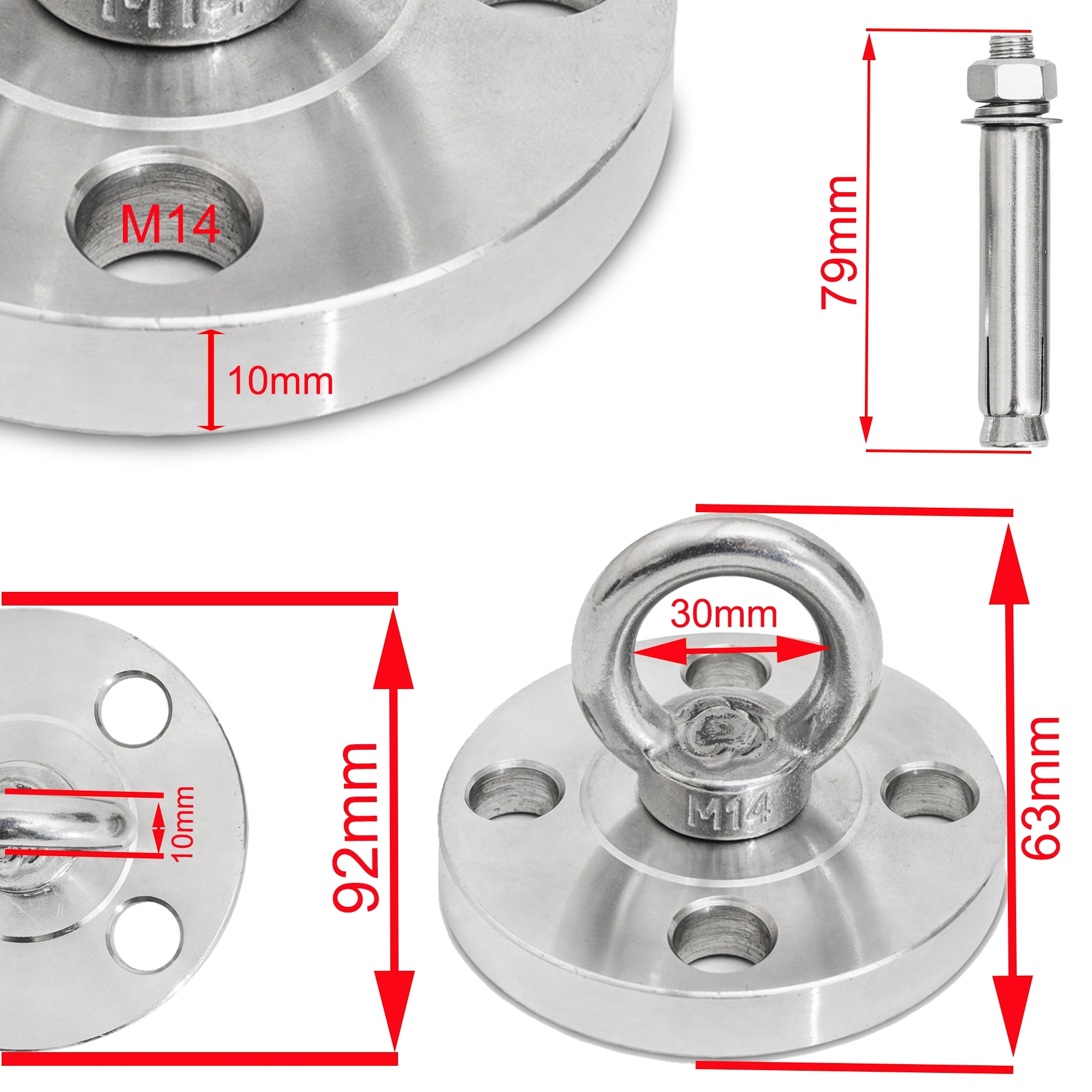 Ceiling Mount Wall Mount Rotatable Load To 300 Kg Suitable For Hanging Chairs Punching Bag Slingtrainer Etc